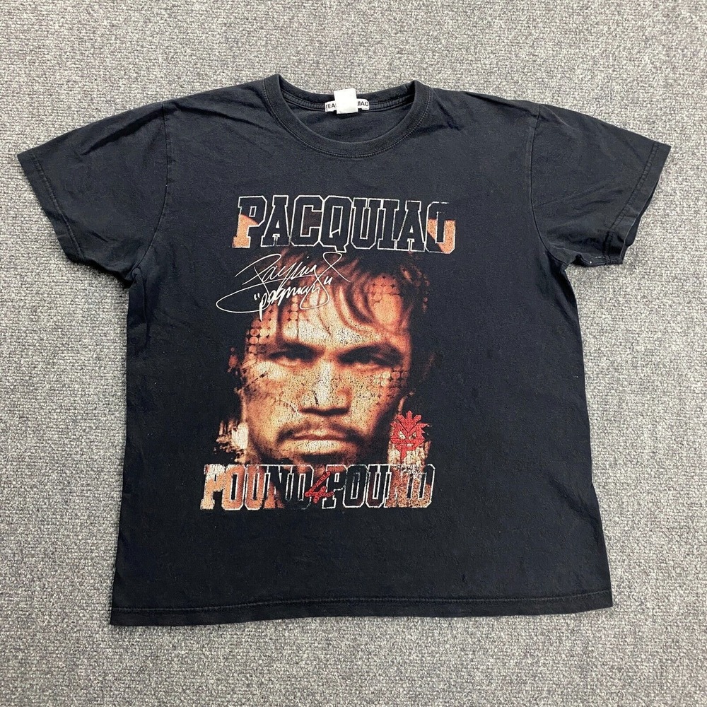 Vintage Team Pacquiao Shirt Adults Medium Black Pound 4 Pound‎ Pacman Mens